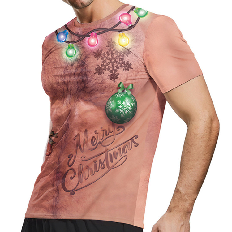 Christmas parent-child home wear sublimation printed tee shirt for activity