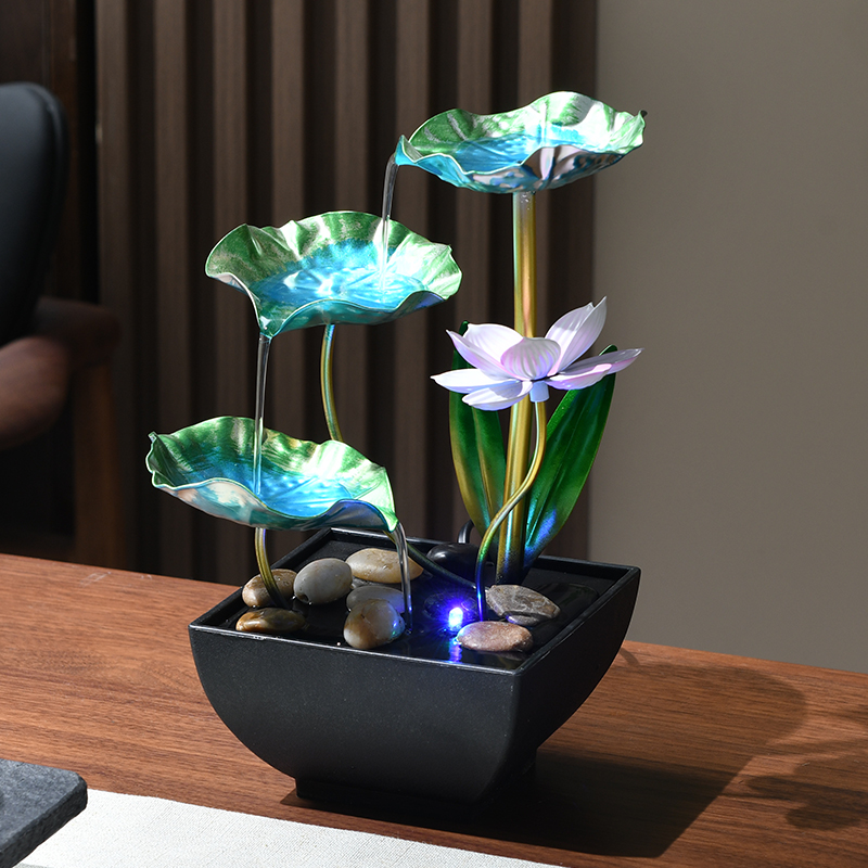 Indoor Decor Metal Fengshui Natural Desktop Water Fountain for Office Home&bedroom