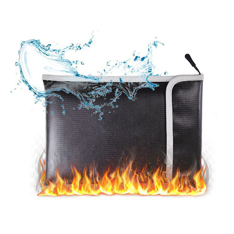 Waterproof Fireproof Document Bag Large Safe Travel Zipper File Organizer Fireproof Document Bag for Jewelry/Lipo/Money