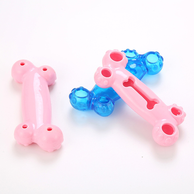 Wholesale Pet Products Leakage Food TPR Bone Resistance to Bite Dog Bone Teeth Training Toys Grinding Teeth Toys