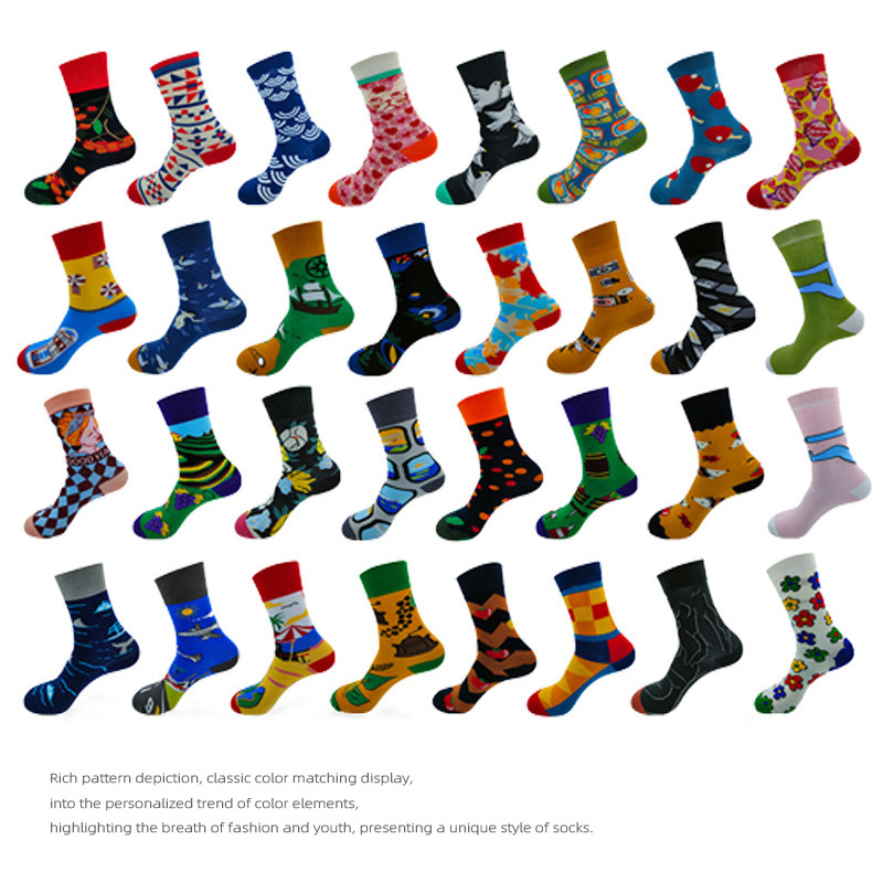 Novelty Crazy Young Boy Teen Tube Winter Funny Patterned Men Socks