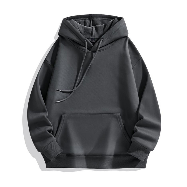 Thicken 450g Heavyweight Cotton Autumn and Winter Style Plus Fleece Drop Shoulder Loose Sweatshirt Pullover Hoodie