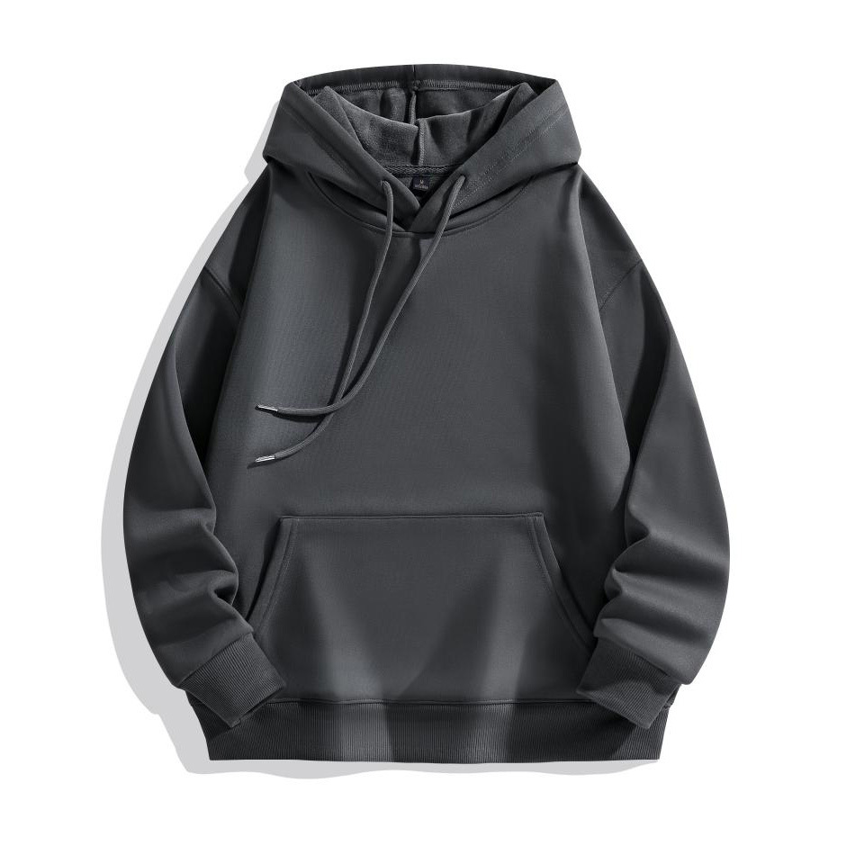 Thicken 450g Heavyweight Cotton Autumn and Winter Style Plus Fleece Drop Shoulder Loose Sweatshirt Pullover Hoodie