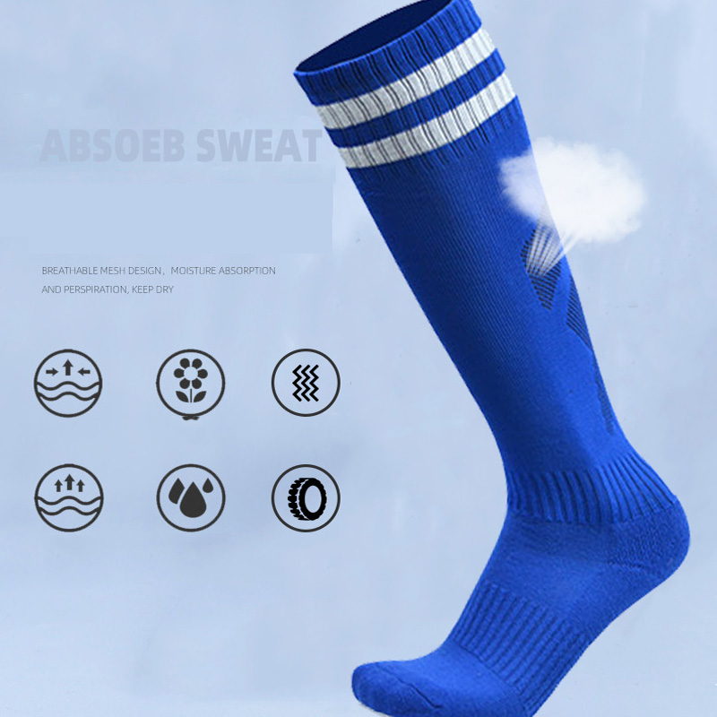 Professional Soccer Breathable Promotional Club Custom Cotton Running Combat Socks Anti Slip Socks