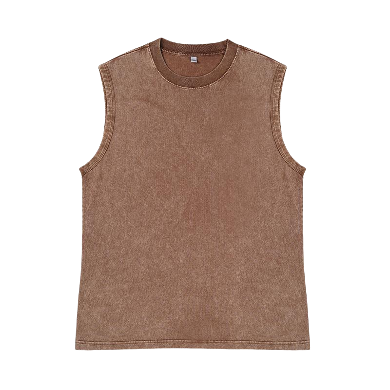 230g Heavy-weight Washed Vintage Sleeveless Cotton Tank Top with Custom logo