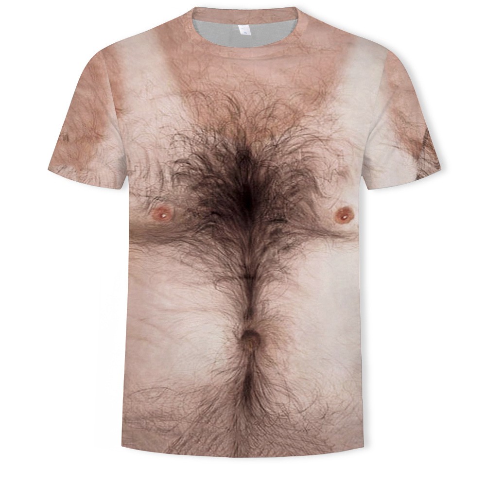  Breathable Quick Dry 3D Muscle Printed Men's Loose Casual Short-Sleeved Shirt Blank Design