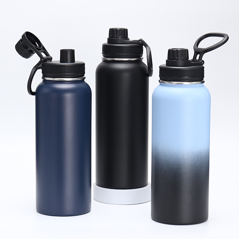 Gradient Custom Promotion Gift Idea Supplies Stainless Steel Water Bottle with Hanger Straw