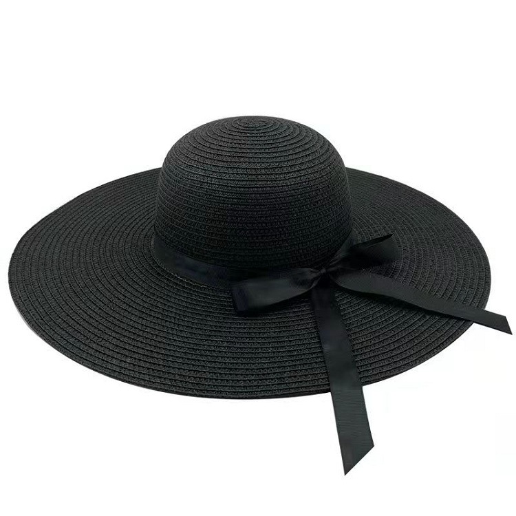 Spring Summer Retro Outdoor Promotional Custom LOGO Wide Brim Paper Straw Hat