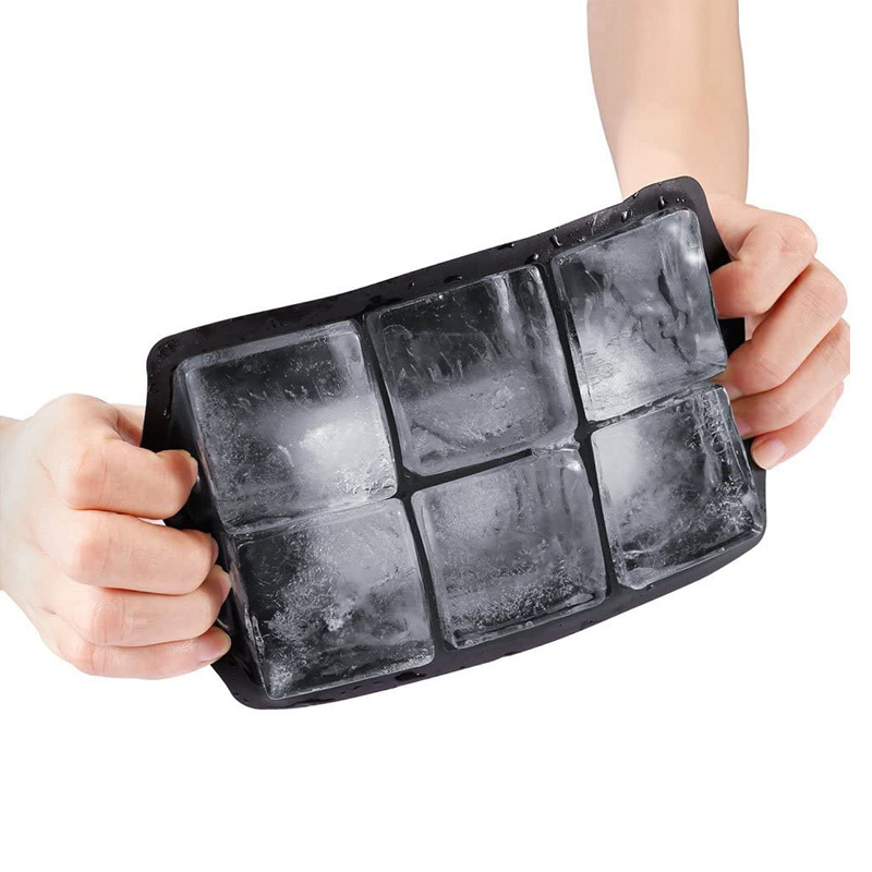 Bar Making Ice Promotional Kitchen Custom Soft 6 Grid Edible Silicone Ice Mold Tools
