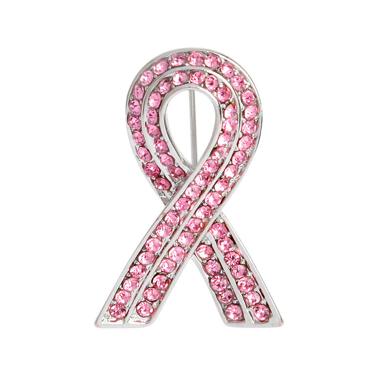 High Quality Crystal AIDS LOGO Promotional Gifts Customizable Ribbon Metal Brooch