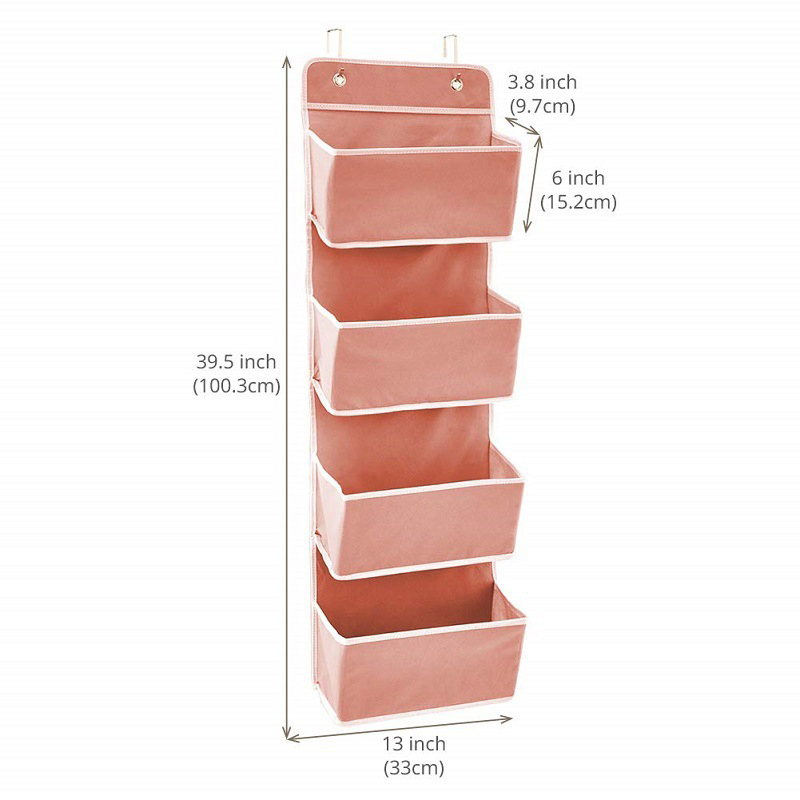Folding Neatly Canvas Over the Door Hanging Makeup Cosmetic Organizer Toy Storage