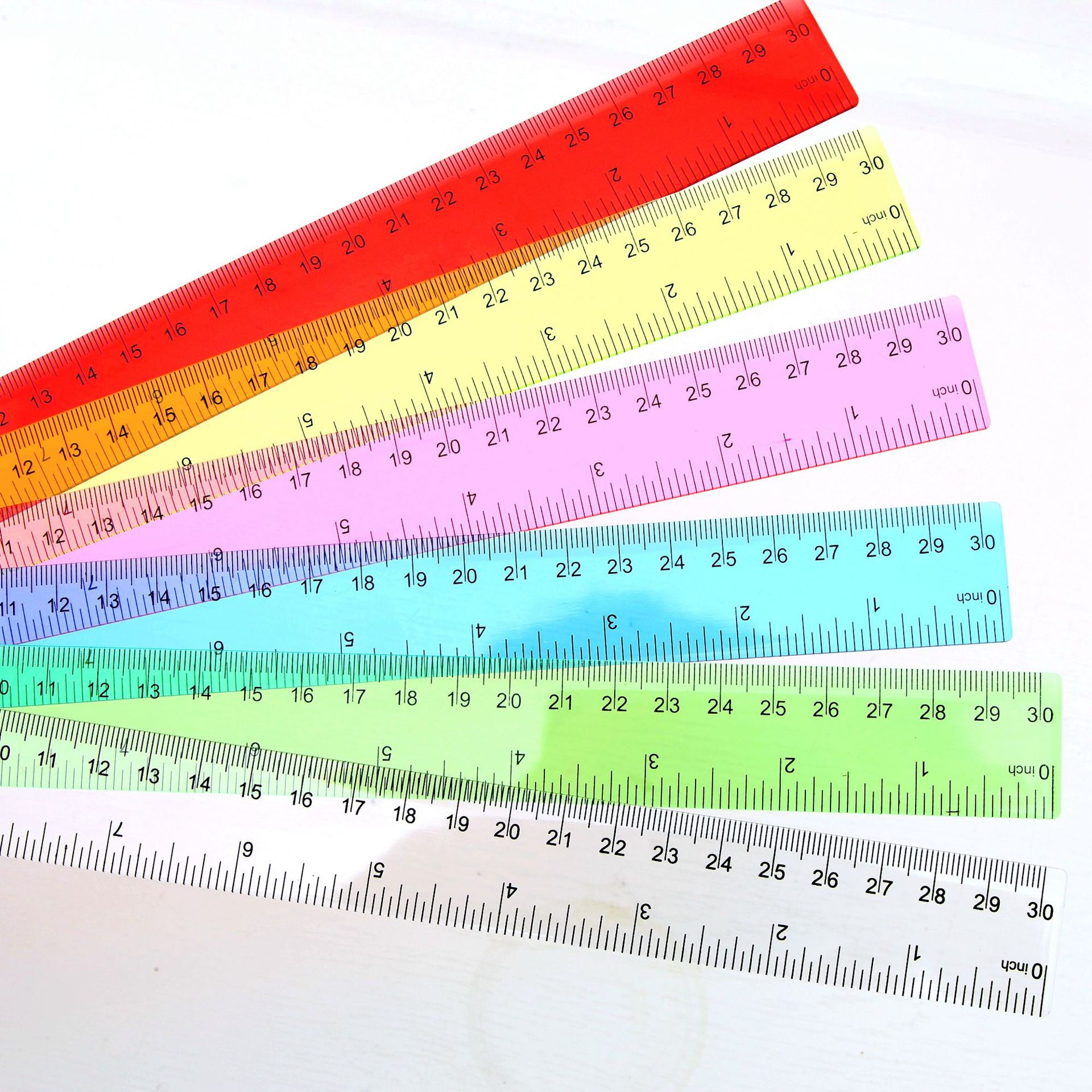 Colorful Transparent Advertising Ruler for Office School Soft Straight Ruler