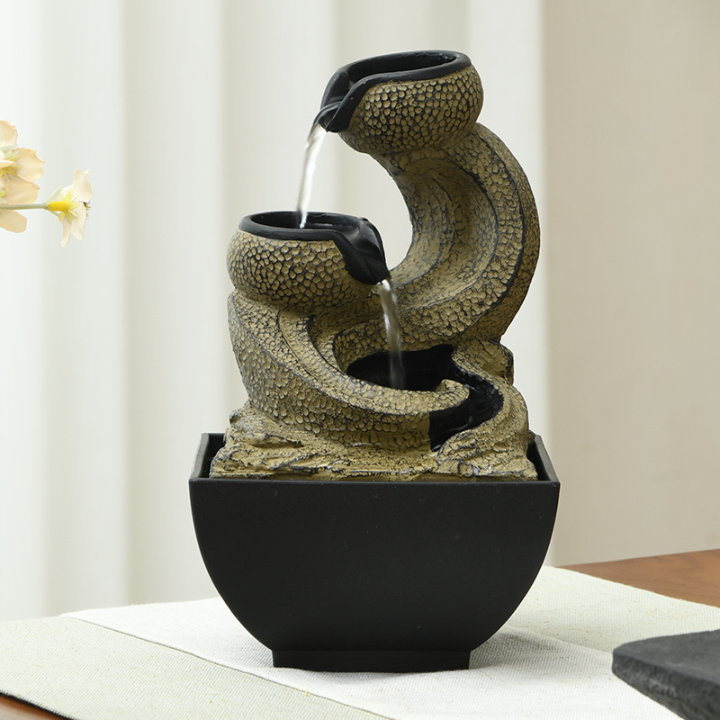 Mini Indoor Electric Natural Tabletop Bonsai Water Fountain for Office Home&bedroom