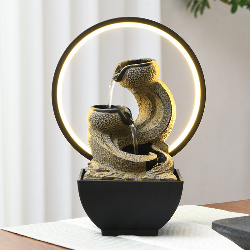 Fengshui Decoration Indoor Resin Natural Tabletop Water Fountain for Office Home&bedroom