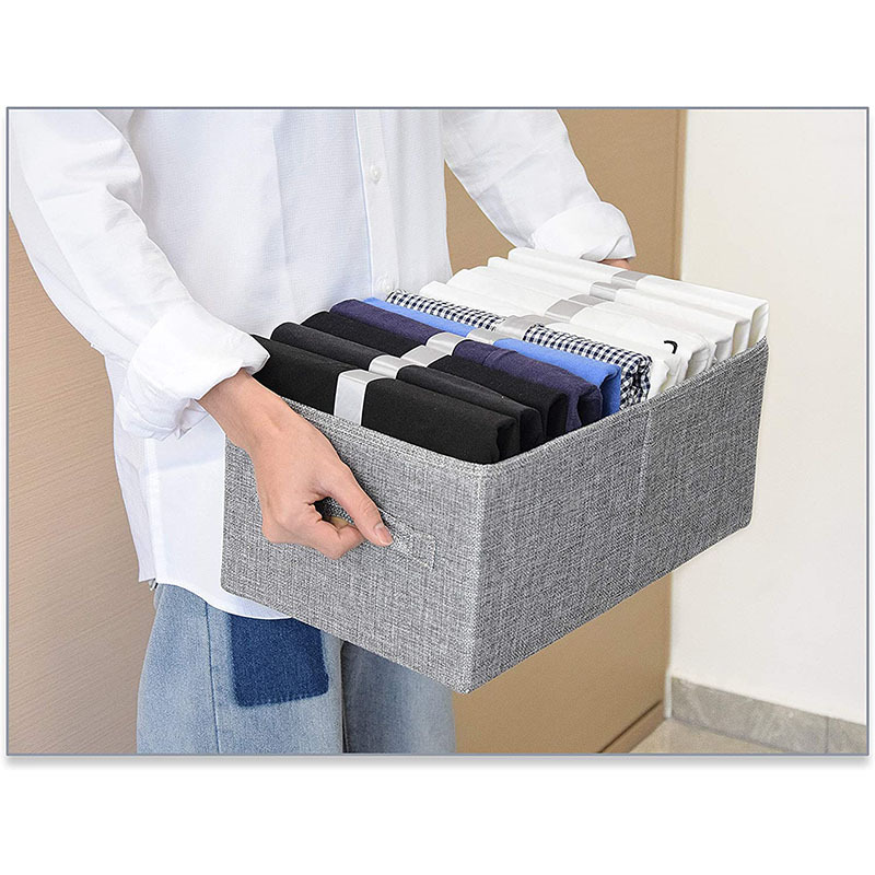 Toy Storage Box Cotton and Linen Fabric Folding Storage Box to Organize Drawers