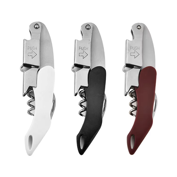 High Quality Promotional Tools Custom Wine Bottle Opener Corkscrew with Leather Sheath