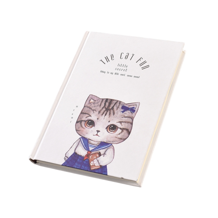 Cute Cat Cartoon Cover Custom LOGO Promotional Office Journal Diary Paper Cover Notebook