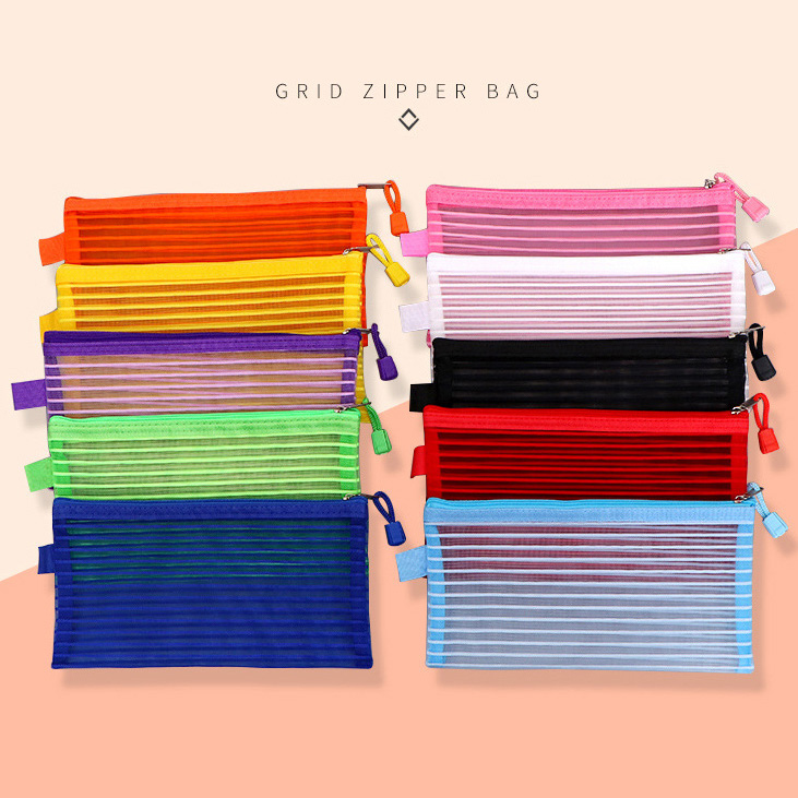 School Office Portable Stationery Folder File Mesh Pocket Bag