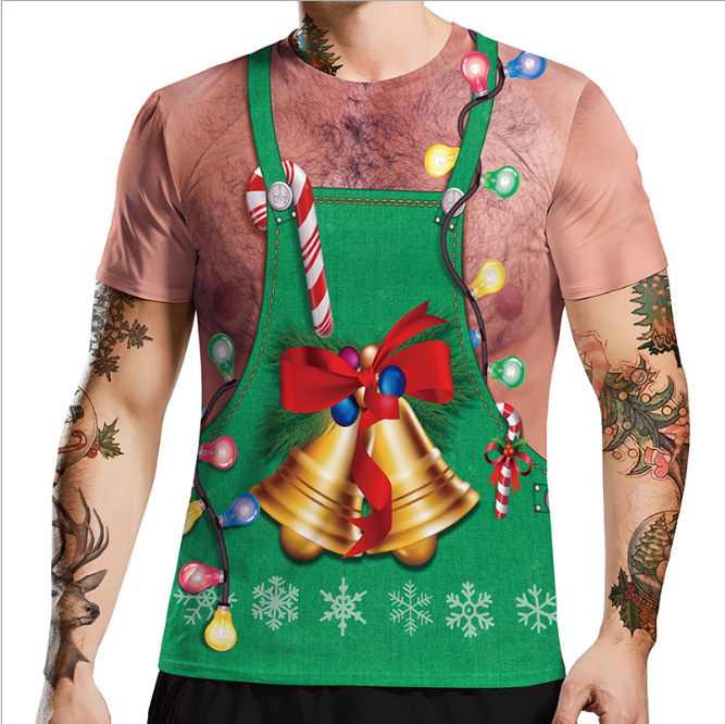 Christmas parent-child home wear sublimation printed tee shirt for activity