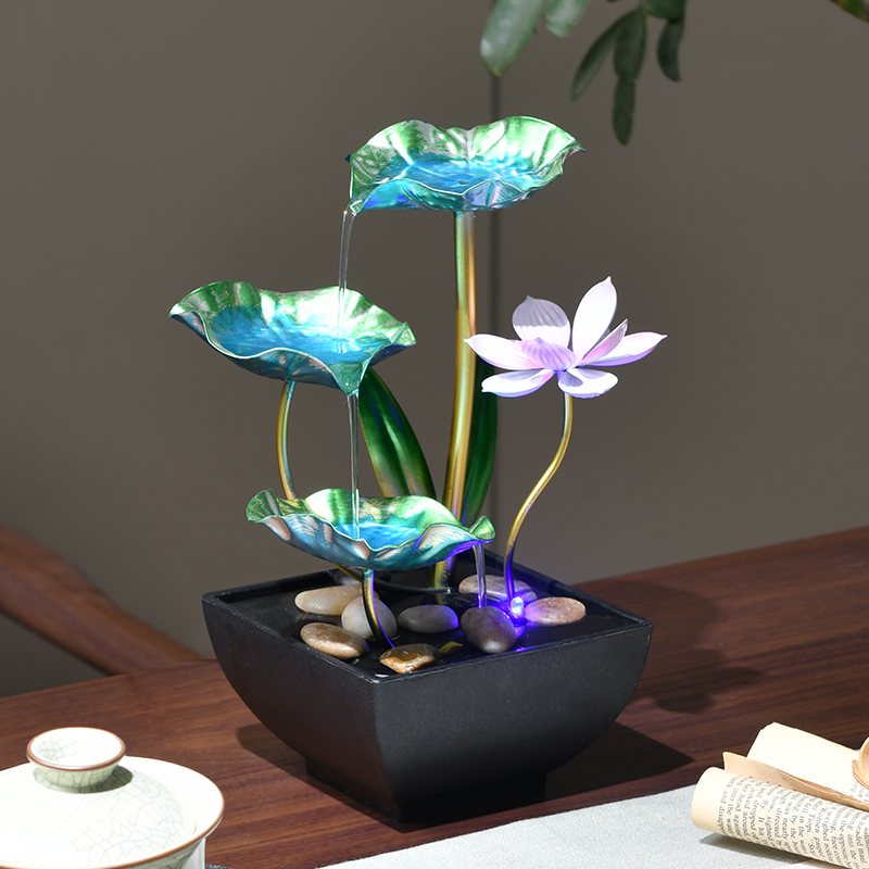 Indoor Decor Metal Fengshui Natural Desktop Water Fountain for Office Home&bedroom