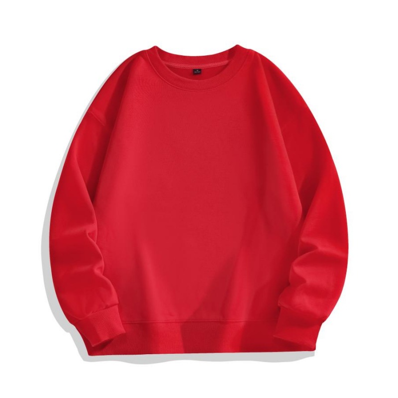450g pure cotton Huamian silver fox velvet crewneck sweatshirt autumn and winter style plus velvet drop shoulder loose couple sweatshirt printed LOGO
