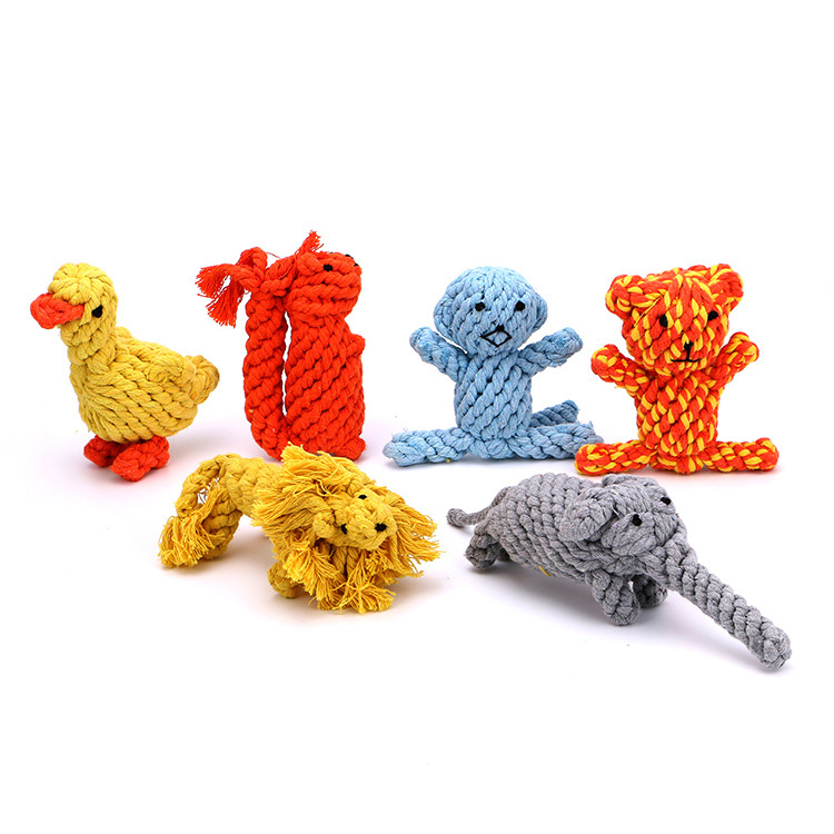 Eco Friendly Cotton Cute Dog Toys Pet Accessories Tooth Cleaning Rope Knot Animal Pet Chew Toys