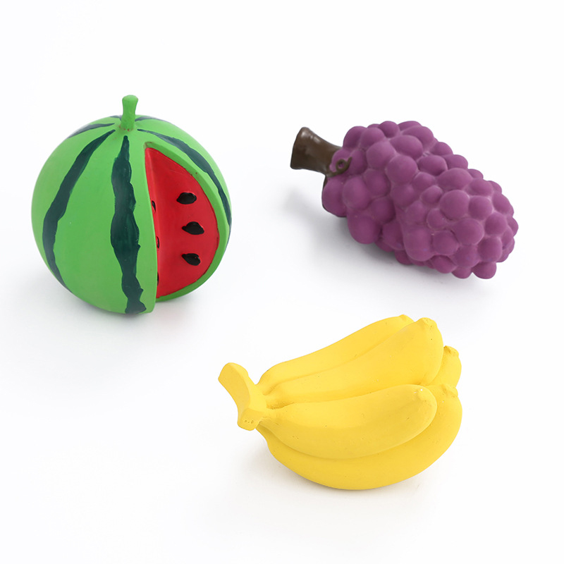 Durable Stuffed Safe Pet Chew Toys Fruit Styling Cute Chewer Squeaky Toy