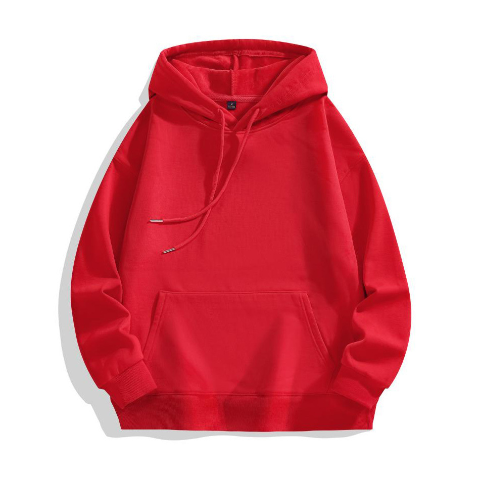 Thicken 450g Heavyweight Cotton Autumn and Winter Style Plus Fleece Drop Shoulder Loose Sweatshirt Pullover Hoodie