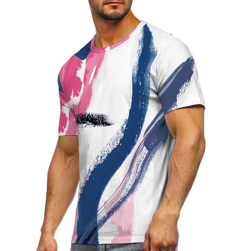 New Arrivals Summer Tie Dye T Shirts Men Shorts Casual Loungewear Streetwear Plain T-Shirt