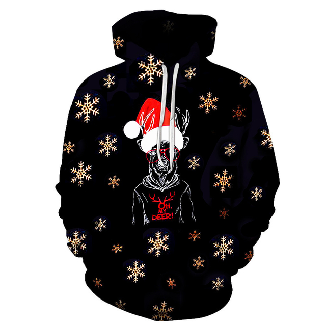 Christmas style printing Hoodies