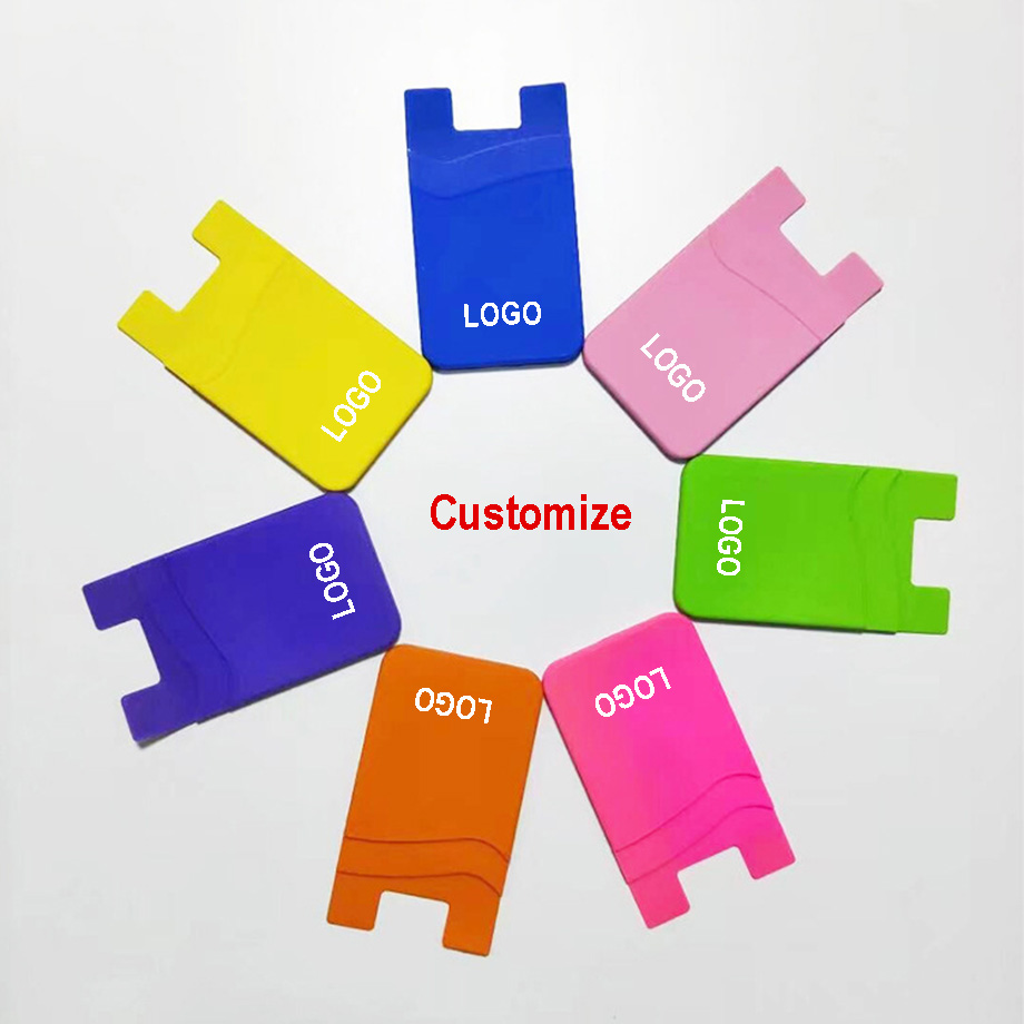 Promotional Gift Custom Printed Design Logo 3m Sticker ID Card Phone Wallet Adhesive Silicone Card Holder