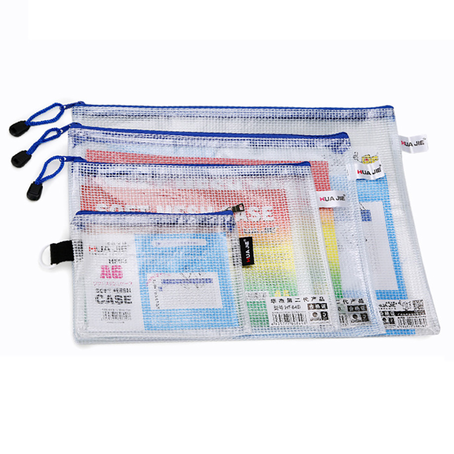  Custom Logo Office Supplies File A4 PVC Fireproof Document Bag for Office with Zipper 