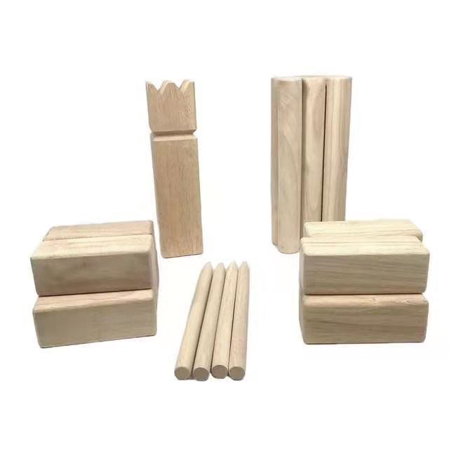 Outdoor Promotional Custom KUBB Wooden skittles Game Garden Throwing Games