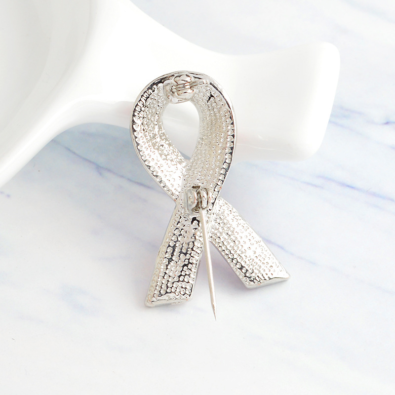 High Quality Crystal AIDS LOGO Promotional Gifts Customizable Ribbon Metal Brooch