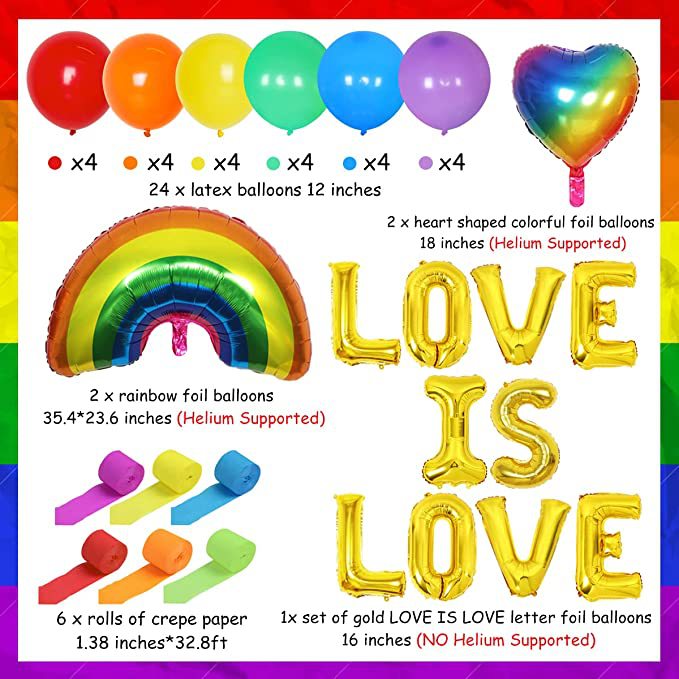 High Quality Outdoor LGBT rainbow Custom Printed Promotional Items Balloon for Party