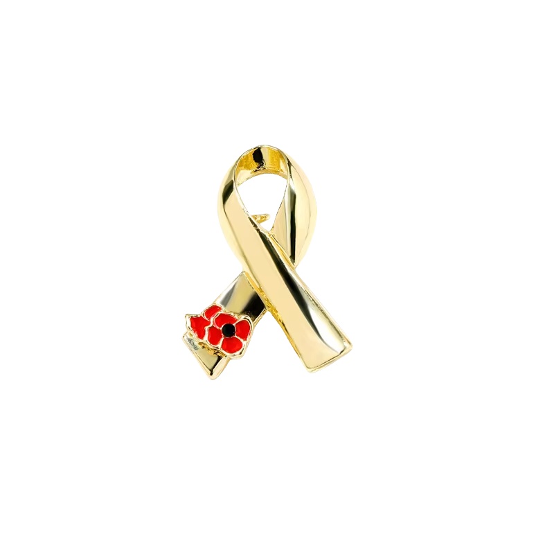 High Quality Aids Logo Promotional Gifts Customizable Ribbon Metal Brooch