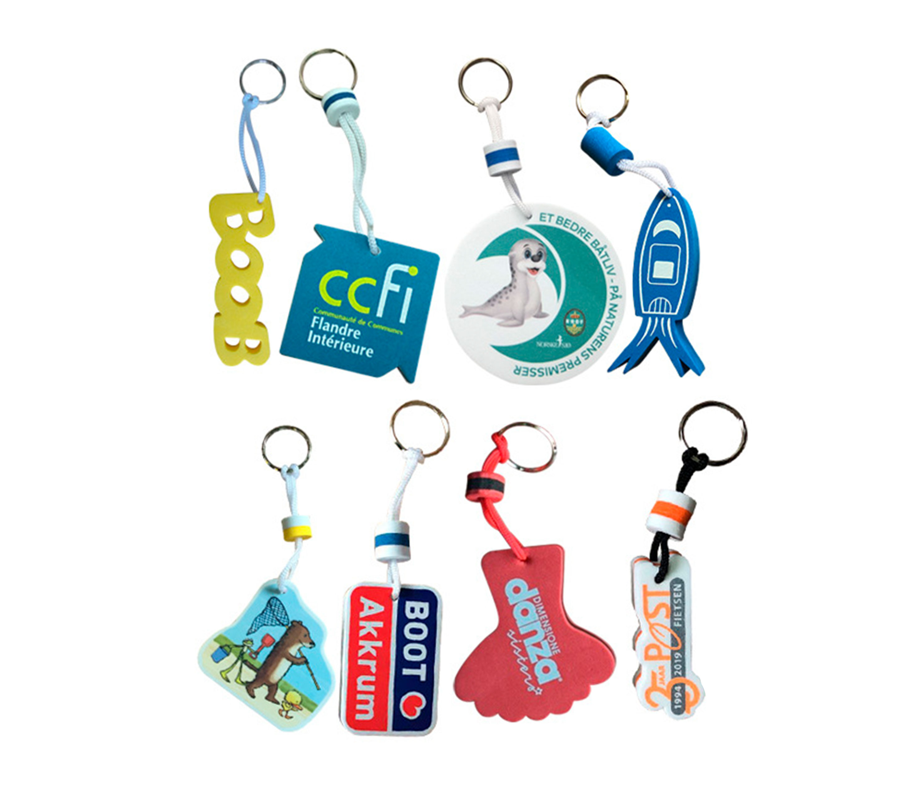 Custom Shape Promotional Heart EVA Plastic Keychains for Purse Bag