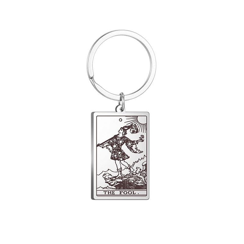 The Major Arcana Vintage Metal Stainless Steel Promotional Customizable Tarot Cards Keychain