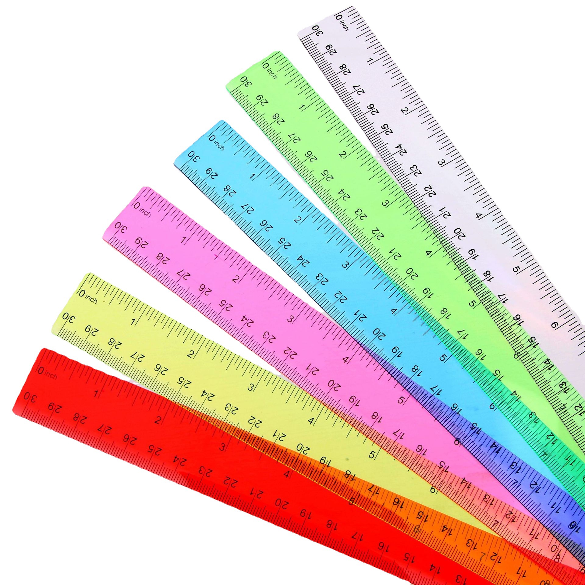Colorful Transparent Advertising Ruler for Office School Soft Straight Ruler