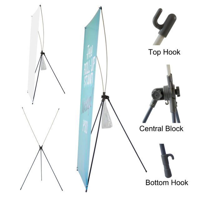 X-banner Exhibition Outdoor Promotion Custom Print Roll up Banner Stand