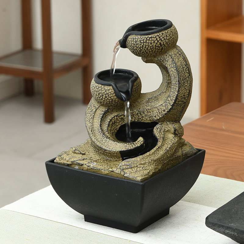 Mini Indoor Electric Natural Tabletop Bonsai Water Fountain for Office Home&bedroom
