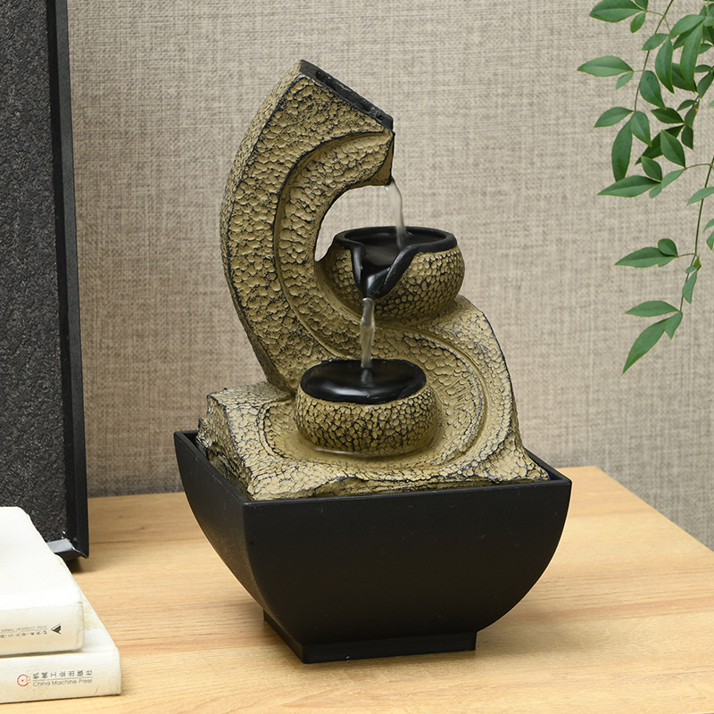 Wholesale Zen Indoor Metal Natural RocksTabletop Water Fountain for Office Home&bedroom