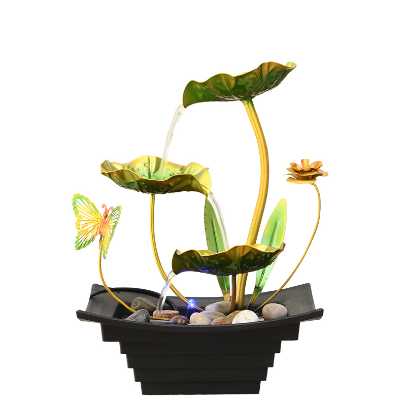 Zen Decoration Indoor Metal Fengshui Tabletop Water Fountain for Office Home&bedroom