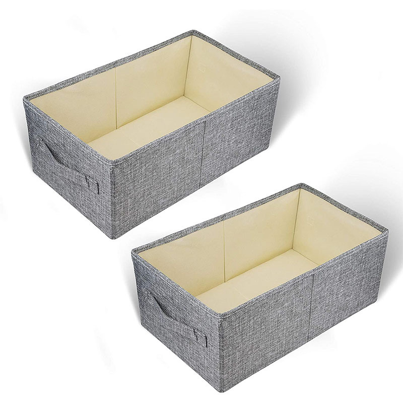 Toy Storage Box Cotton and Linen Fabric Folding Storage Box to Organize Drawers
