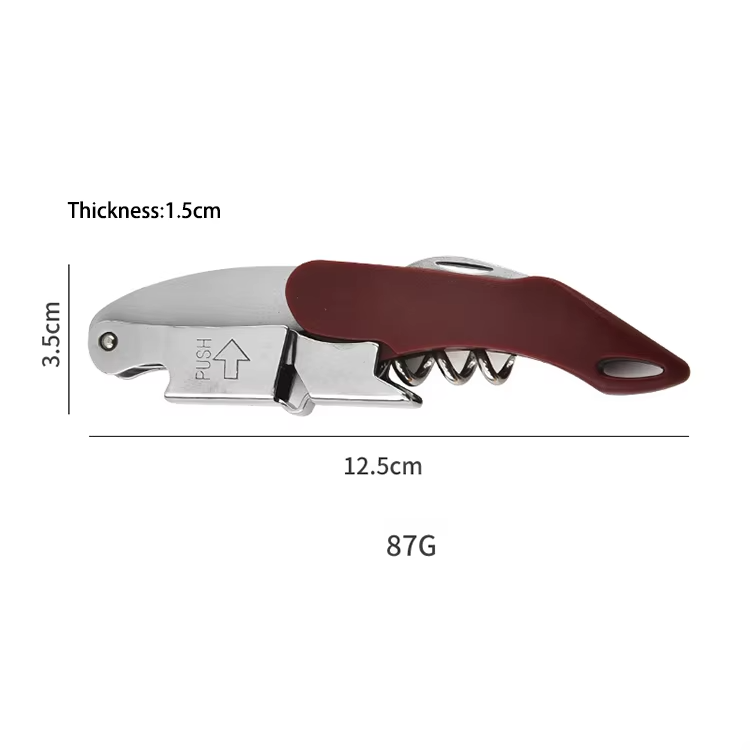 High Quality Promotional Tools Custom Wine Bottle Opener Corkscrew with Leather Sheath