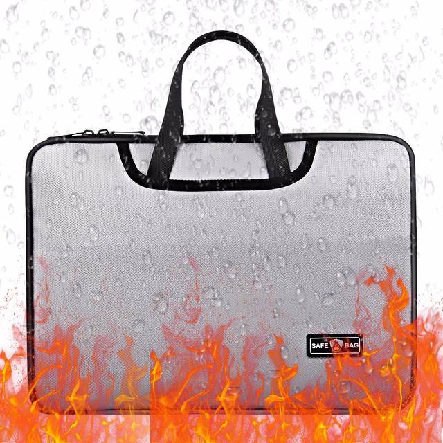 Large Size Fireproof Waterproof Fiberglass Computer Bag Fire Protection Travel Document Bag for Laptop
