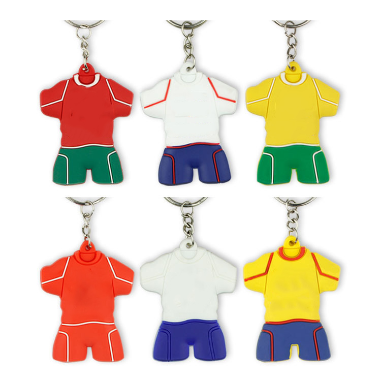 Football Soccer Fans Team Club Promotional Sports Gift Custom Soft PVC Rubber Keychain