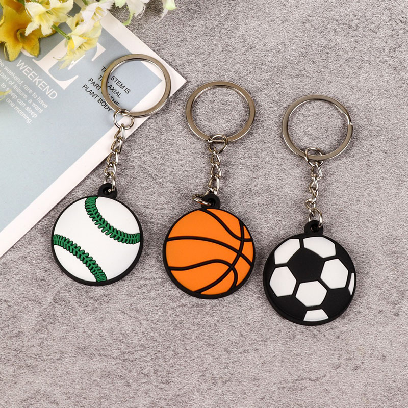 High Quality Sports Theme Promotional Gift Custom Your Own Rubber Keychain