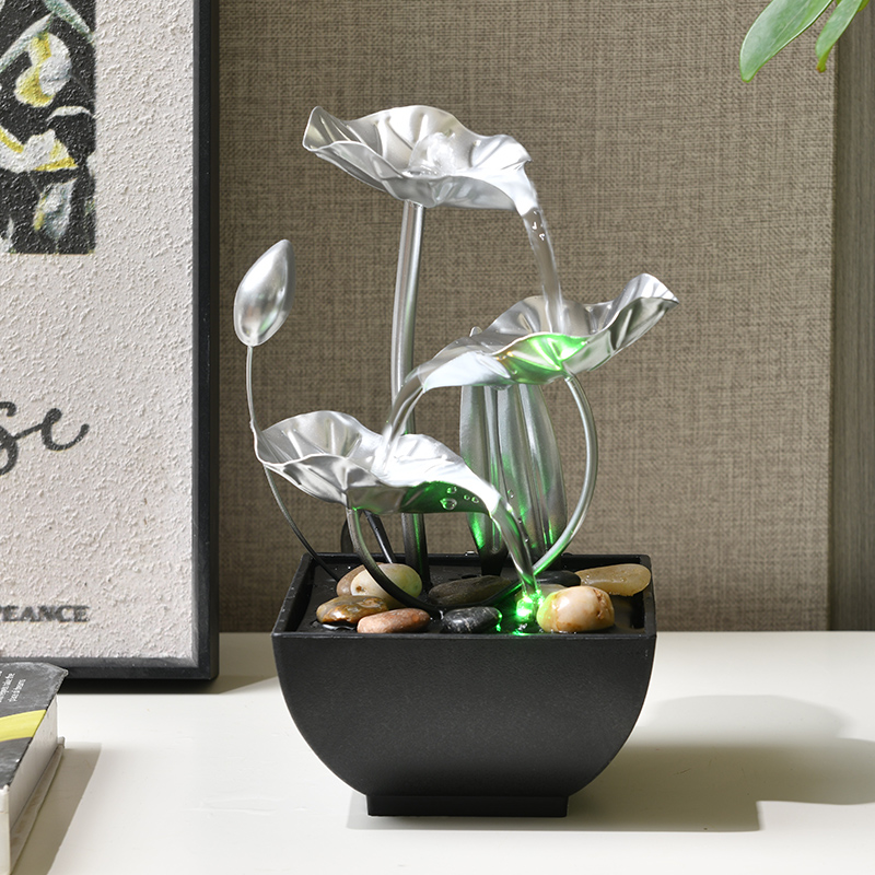 Luxury Indoor Metal Fengshui Natural Tabletop Water Fountain Ornaments for Office Home&bedroom