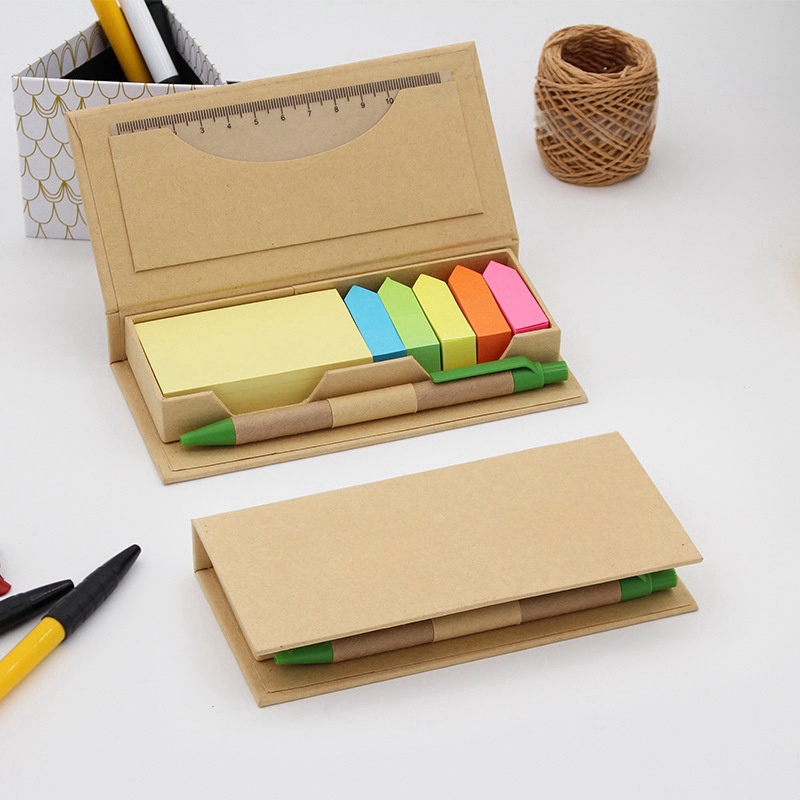Wholesale Office Supplies Custom Promotional Foldable Sticky Note Box Set with Pen Holder